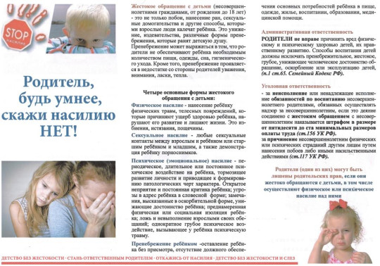 Памятка для родителей по профилактике жестокого обращения Памятка для родителей по профилактике жестокого обращения.